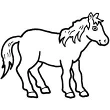 Coloriage Cheval debout de profil