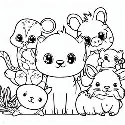Animaux Mignon - Coloriages gratuits à imprimer