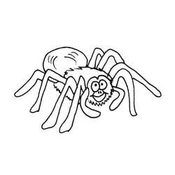 Coloriage Araignée avec un visage souriant et amical