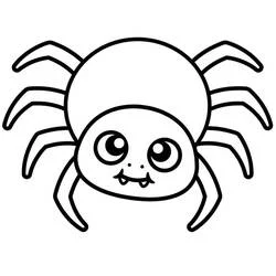 Coloriage Araignée avec un visage souriant