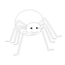 Coloriage Araignée au visage souriant