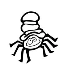 Coloriage Araignée souriante qui grimpe