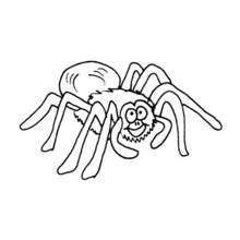 Coloriage Araignée avec un visage souriant