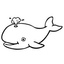 Coloriage Baleine crachant de l'eau