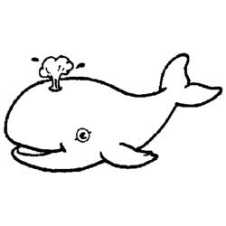 Coloriage Baleine jetant de l'eau