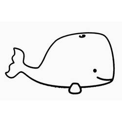 Coloriage Baleine à la queue enroulée
