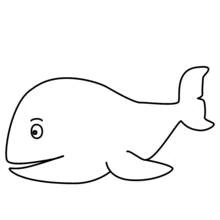 Coloriage Baleine au grand sourire