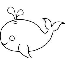 Coloriage Baleine avec un jet d'eau