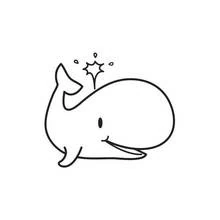 Coloriage Baleine avec une étoile scintillante