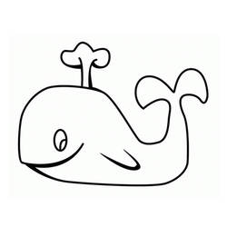 Coloriage Baleine souriante avec son jet d'eau