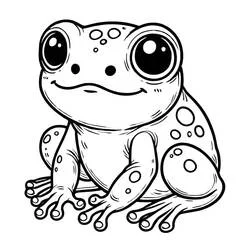 Coloriage Bébé grenouille mignonne assise