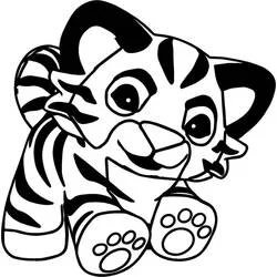 Coloriage Bébé tigre allongé