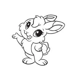 Coloriage Bébé lapin qui fait coucou