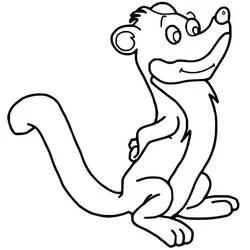 Coloriage Belette assise avec un grand sourire