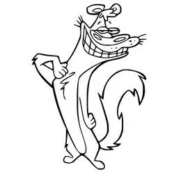 Coloriage Belette debout avec un grand sourire