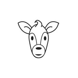 Coloriage Biche tête vue de face