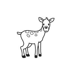 Coloriage Biche debout au pelage tacheté