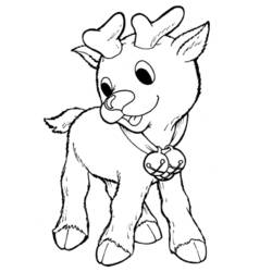 Coloriage Biche avec collier à grelots