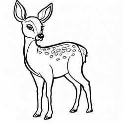 Coloriage Biche debout avec des taches sur le dos