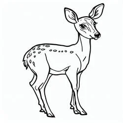 Coloriage Biche debout au pelage tacheté