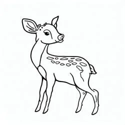 Coloriage Biche debout au pelage tacheté
