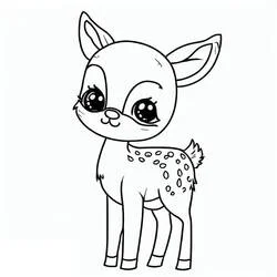 Coloriage Biche aux grands yeux et au dos tacheté
