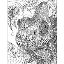 Coloriage Caméléon avec motifs zentangle détaillés
