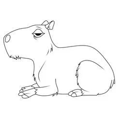 Coloriage Capybara allongé paresseusement