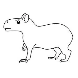 Coloriage Capybara marchant de profil
