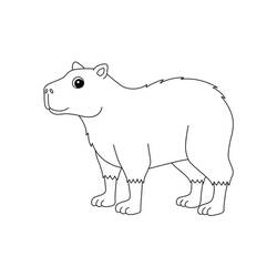 Coloriage Capybara debout de profil