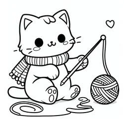Chat Kawaii - Coloriages gratuits à imprimer