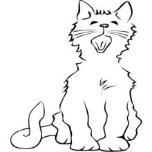 Coloriage Chaton assis en train de bâiller