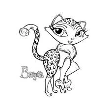 Coloriage Chaton stylisé aux taches léopard nommé Brigitte