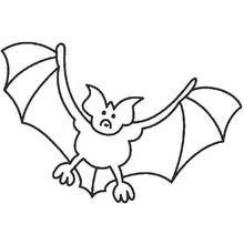 Coloriage Chauve-souris volant avec les ailes déployées