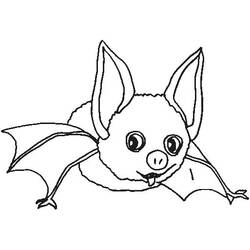 Coloriage Chauve-souris aux grandes oreilles et ailes déployées
