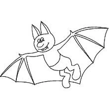 Coloriage Chauve-souris volant avec les ailes grandes ouvertes