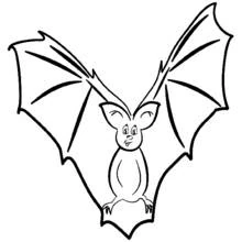 Coloriage Chauve-souris aux ailes déployées
