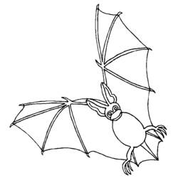 Coloriage Chauve-souris volant les ailes déployées