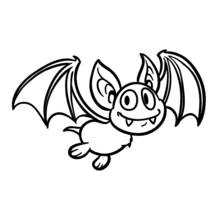Coloriage Chauve-souris volant les ailes déployées