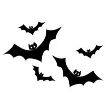 Coloriage Chauve-souris volant en groupe
