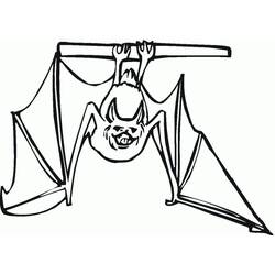 Coloriage Chauve-souris suspendue la tête en bas