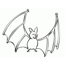 Coloriage Chauve-souris aux ailes déployées
