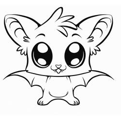 Coloriage Chauve-souris aux grands yeux kawaii