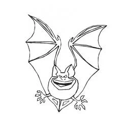 Coloriage Chauve-souris aux ailes déployées et sourire malicieux