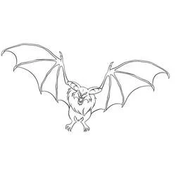 Coloriage Chauve-souris en vol ailes déployées