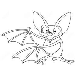Coloriage Chauve-souris amicale aux ailes ouvertes
