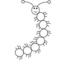 Coloriage Chenille souriante aux segments ronds