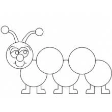 Coloriage Chenille aux segments ronds et souriante