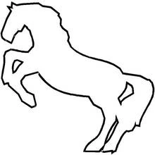 Coloriage Cheval cabré en silhouette