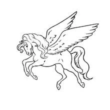 Coloriage Cheval ailé volant avec grâce
